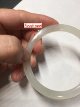 Load image into Gallery viewer, 57mm certified 100% natural type A icy watery white beige flat jadeite bangle PD25-5814
