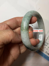 Load image into Gallery viewer, 59mm Certified Type A 100% Natural dark green/white/black Jadeite Jade bangle PA37-4165
