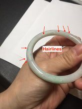 Load image into Gallery viewer, 55mm Certified Type A 100% Natural sunny green purple slim round cut Jadeite Jade bangle Q138-2872
