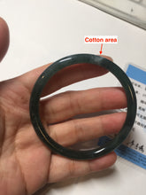 Load image into Gallery viewer, 55.6mm Certified Type A 100% Natural dark green/blue/gray Guatemala slim round cut Jadeite bangle PD20-4453

