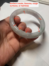 Load image into Gallery viewer, 58.7mm Certified Type A 100% Natural icy watery green/purple chubby Jadeite Jade bangle BP222-9540
