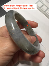 Load image into Gallery viewer, 卖了 55mm certified Type A 100% Natural icy watery yellow black(WuJi) black sesame paste Jadeite Jade bangle AJ79-1293
