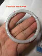 Load image into Gallery viewer, 55.5mm 100% natural Type A green white slim round cut jadeite jade bangle BL94-4672
