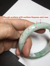 Load image into Gallery viewer, 55.6 mm Certified type A 100% Natural sunny green/white Jadeite bangle AY83-3466
