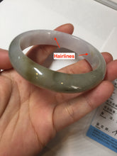 Load image into Gallery viewer, 57mm certified Type A 100% Natural dark green purple white Jadeite Jade bangle Y157-3002
