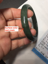 Load image into Gallery viewer, 54.9mm certified natural Type A oily dark green/black jadeite jade bangle AR120-0414
