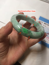 Load image into Gallery viewer, 55.7mm certified type A 100% Natural sunny green Jadeite Jade bangle B114-8228
