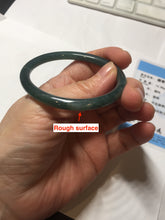 Load image into Gallery viewer, 50.5mm Certified Type A 100% Natural dark green/blue/gray Guatemala slim round cut oval Jadeite bangle BP195-2469
