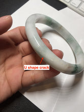Load image into Gallery viewer, 75mm certified Type A 100% Natural light green purple red with green floating flowers plus size Jadeite Jade bangle AY97-9628
