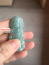 Load image into Gallery viewer, 100% natural white grade A light green white jadeite jade Guanyin pendants AU20-1
