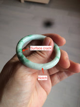 Load image into Gallery viewer, 35-38mm Type A 100% Natural sunny green/white Jadeite Jade kids bangle /scarf button group BF100
