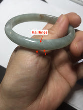 Load image into Gallery viewer, 50.5mm certified Type A 100% Natural icy watery light green red oval Jadeite Jade bangle BQ6-3800
