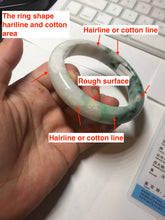 Load image into Gallery viewer, 59.7mm certified Type A 100% Natural sunny green white purple Jadeite Jade bangle BQ47-4134
