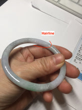 Load image into Gallery viewer, 53.5mm certified 100% natural sunny green purple gray oval jadeite jade bangle BS41-4531
