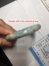 Load image into Gallery viewer, 60mm certified Type A 100% Natural sunny green gray white Jadeite Jade bangle AQ90-2854
