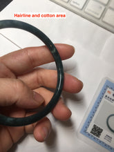 Load image into Gallery viewer, 60mm Certified Type A 100% Natural dark green/purple/blue/gray Guatemala slim round cut Jadeite bangle PA154-8845
