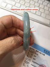 Load image into Gallery viewer, 60.5mm certified 100% natural light green/blue chubby round cut jadeite jade bangle PC99-9145
