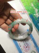 Load image into Gallery viewer, 57.5mm Certified 100% natural Type A sunny green/purple jadeite jade bangle AY50-4124
