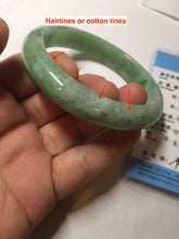 Load image into Gallery viewer, 58.4mm Certified Type A 100% Natural sunny green gray Jadeite Jade bangle PA118-9889
