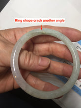 Load image into Gallery viewer, 54mm Certified type A 100% Natural icy watery light green purple round cut Jadeite bangle PB182-9126

