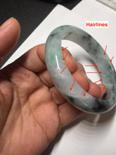 Load image into Gallery viewer, 57mm Certified Type A 100% Natural sunny green/dark green Jadeite Jade bangle AM94-2724
