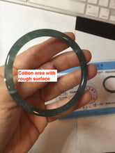 Load image into Gallery viewer, 56.5mm Certified Type A 100% Natural icy watery deep sea dark green/blue/gray/black Guatemala slim round cut Jadeite bangle PC92-3374
