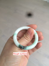 Load image into Gallery viewer, 35-38mm Type A 100% Natural sunny green/white Jadeite Jade kids bangle /scarf button group BF100
