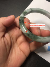 Load image into Gallery viewer, 58mm 100% natural type A certified dark green/purple jadeite jade bangle B120-3024
