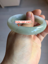 Load image into Gallery viewer, 51.5mm certified Type A 100% Natural icy watery dark green light purple oval Jadeite Jade bangle Y167-3704
