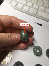 Load image into Gallery viewer, 20(16)x12.9(12.4)mm Type A 100% Natural dark green/gray/black(老油青) donut shape Jadeite Jade LuluTong (Every road is smooth) bead pendant PD195
