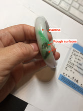 Load image into Gallery viewer, 卖了  57mm certified Type A 100% Natural sunny green/purple/white(白底青) Jadeite Jade bangle BF138-4073
