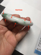 Load image into Gallery viewer, 57.8mm certified type A 100% Natural sunny green/white chubby round cut jadeite jade bangle BP9-4996
