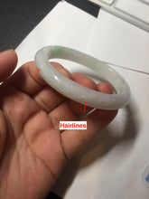 Load image into Gallery viewer, 50mm certified 100% natural Type A icy watery sunny green white (白底青) jadeite jade bangle BN69-9372
