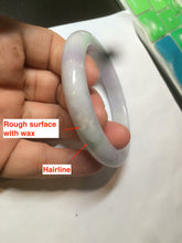 Load image into Gallery viewer, 53.5mm certified Type A 100% Natural light purple/white Jadeite Jade bangle AX82-0310
