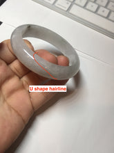 Load image into Gallery viewer, 54.4mm certified 100% natural Type A icy watery white light purple jadeite jade bangle BN8-7071
