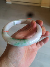 Load image into Gallery viewer, 60mm certified 100% natural type A sunny green white  jadeite jade bangle BH31-5424
