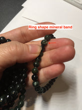 Load image into Gallery viewer, 5.5-6mm 100% natural type A dark green/black jadeite jade beads bracelet group BL132
