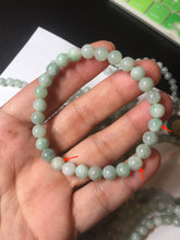 Load image into Gallery viewer, 6.3mm 100% natural type A green/white jadeite jade beads bracelet group BK104 added-on item
