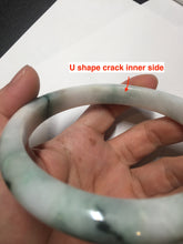 Load image into Gallery viewer, 75mm certified Type A 100% Natural light green purple red with green floating flowers plus size Jadeite Jade bangle AY97-9628
