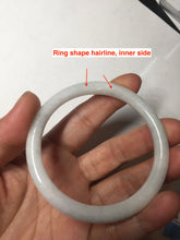 Load image into Gallery viewer, 53.5mm certified 100% natural light green white slim round cut jadeite jade bangle BL84-4680
