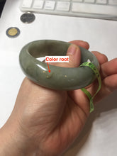 Load image into Gallery viewer, 卖了 55 mm Certified type A 100% Natural green/gray/brown/black board style Jadeite bangle R86-1530
