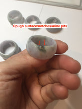 Load image into Gallery viewer, 100% natural type A light purple/green/white broad jadeite jade band ring thumb ring Pb42
