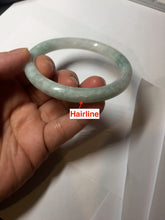 Load image into Gallery viewer, 55mm certified 100% natural type A white/sunny green round cut jadeite jade bangle AU37-(8269)
