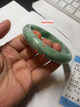 Load image into Gallery viewer, 59mm certified Type A 100% Natural sunny green white gray Jadeite Jade bangle BS80-9893
