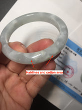 Load image into Gallery viewer, 56.5mm certified 100% natural type A white/light green ice river jadeite jade bangle AD102-5247
