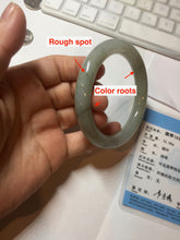 Load image into Gallery viewer, 55mm certified 100% natural Type A light green gray chubby round cut jadeite jade bangle PC100-9131

