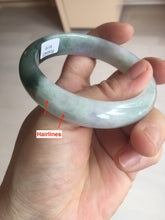 Load image into Gallery viewer, 54.5mm certified 100% natural icy watery oily dark green purple jadeite jade bangle B111-9119
