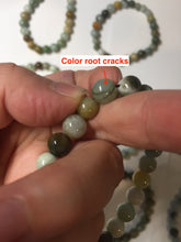 Load image into Gallery viewer, 6-8mm size 52-64mm 100% natural type A green/yellow/brown/black jadeite jade beads bracelet group BL133
