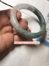 Load image into Gallery viewer, 57.9mm 100% Natural type A dark greenpurple carved and golden-painted Jadeite Jade bangle BP168-0261
