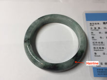 Load image into Gallery viewer, 57.2mm certified natural Type A icy watery dark green/black jadeite jade bangle BK130-8238
